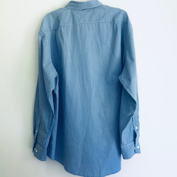 IZOD Blue Long Sleeve Button Down Casual Shirt - Picture 3 of 6